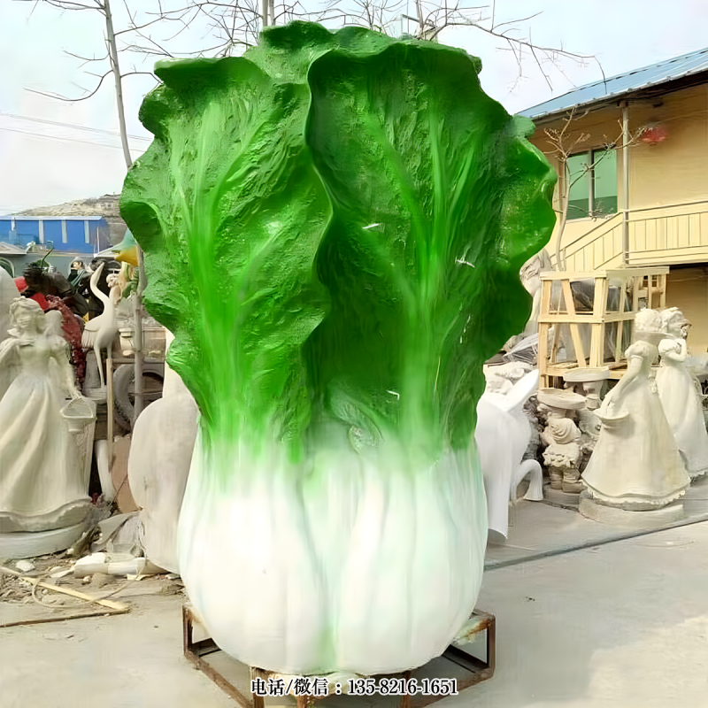 蔬菜采摘园玻璃钢仿真白菜雕塑